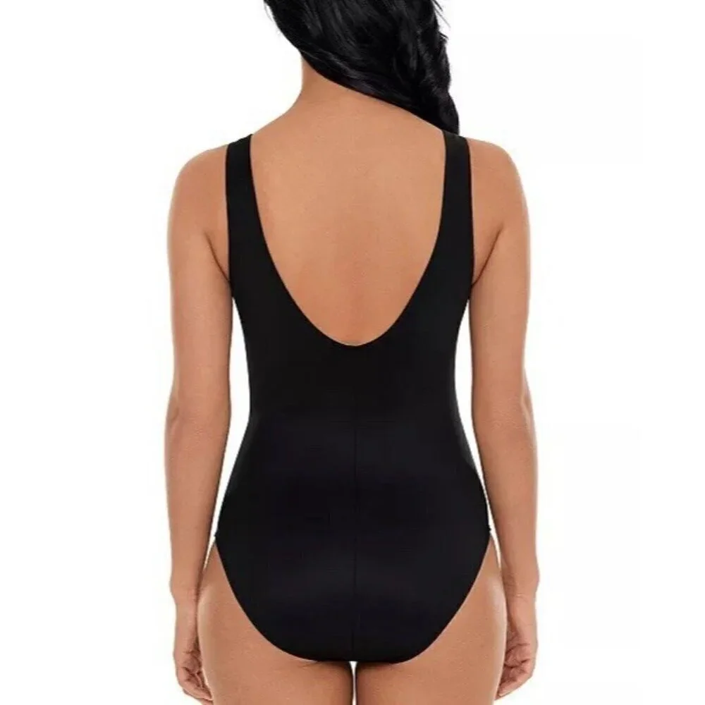 MAGICSUIT Women Size 16 Black White Dream State Bindy One Piece Swimsuit Shaping
